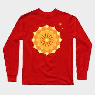 Red Sun Mandala Long Sleeve T-Shirt